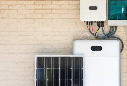 Inversor solar y cuadro de protecciones instalados